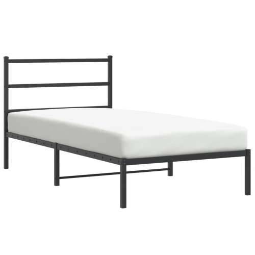 Metalni okvir za krevet s uzglavljem crni 100x190 cm - Crna 100 x 190 cm s uzglavljem Cijena