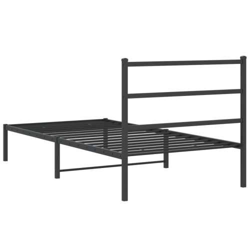 Metalni okvir za krevet s uzglavljem crni 100x190 cm - Crna 100 x 190 cm s uzglavljem Cijena