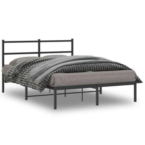 Metalni okvir za krevet s uzglavljem crni 140x190 cm - Crna 140 x 190 cm s uzglavljem Cijena