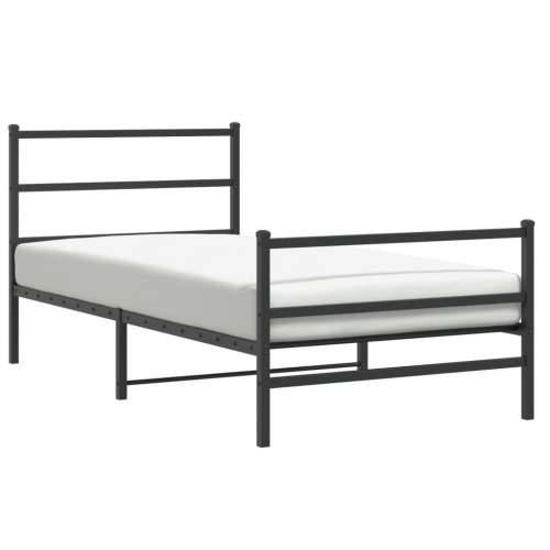 Metalni okvir kreveta s uzglavljem i podnožjem crni 100x200 cm - Crna 100 x 200 cm s uzglavljem i podnožjem Cijena