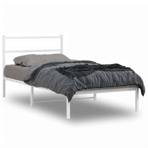 Metalni okvir za krevet s uzglavljem bijeli 100x200 cm - Bijela 100 x 200 cm s uzglavljem Cijena