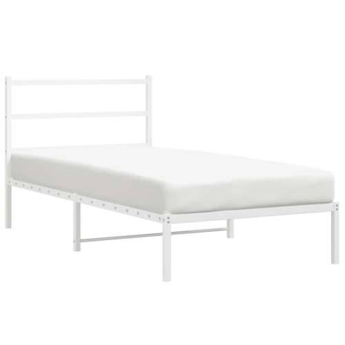 Metalni okvir za krevet s uzglavljem bijeli 100x200 cm - Bijela 100 x 200 cm s uzglavljem Cijena
