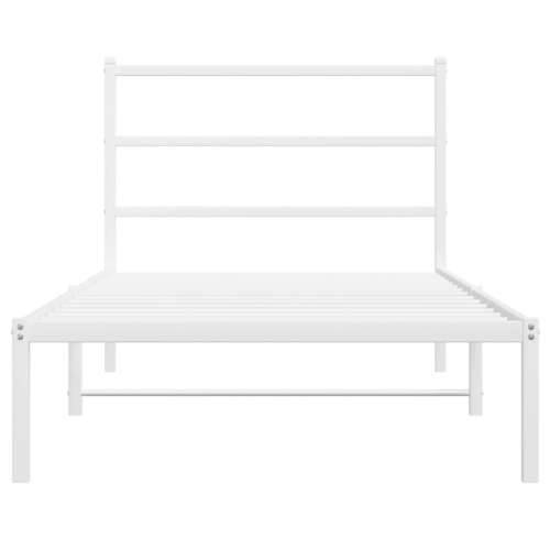 Metalni okvir za krevet s uzglavljem bijeli 100x200 cm - Bijela 100 x 200 cm s uzglavljem Cijena