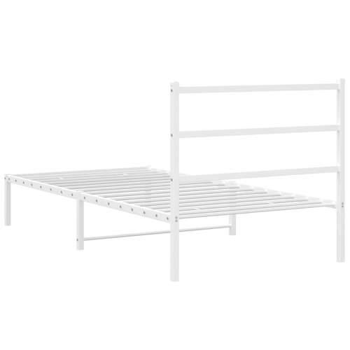 Metalni okvir za krevet s uzglavljem bijeli 100x200 cm - Bijela 100 x 200 cm s uzglavljem Cijena
