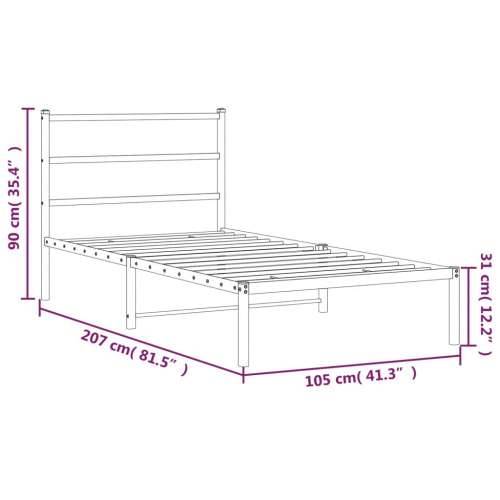 Metalni okvir za krevet s uzglavljem bijeli 100x200 cm - Bijela 100 x 200 cm s uzglavljem Cijena