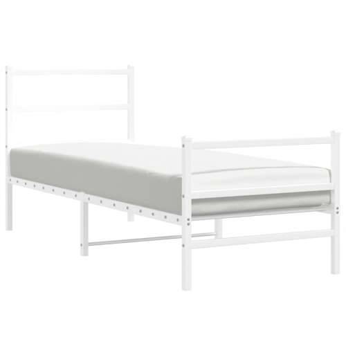 Metalni okvir kreveta s uzglavljem i podnožjem bijeli 80x200 cm - Bijela 80 x 200 cm s uzglavljem i podnožjem Cijena