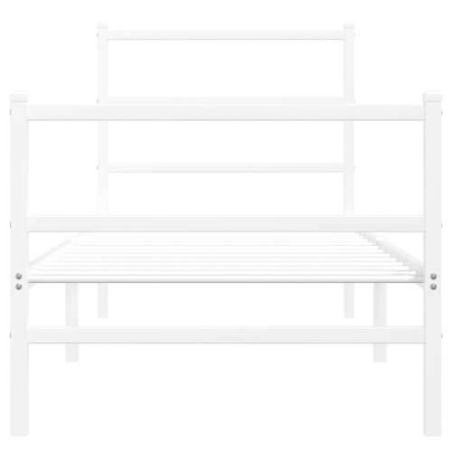 Metalni okvir kreveta s uzglavljem i podnožjem bijeli 80x200 cm - Bijela 80 x 200 cm s uzglavljem i podnožjem Cijena