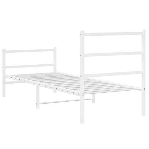 Metalni okvir kreveta s uzglavljem i podnožjem bijeli 80x200 cm - Bijela 80 x 200 cm s uzglavljem i podnožjem Cijena