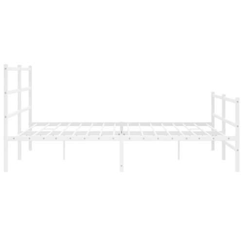 Metalni okvir kreveta uzglavlje i podnožje bijeli 183x213 cm - Bijela 183 x 213 cm s uzglavljem i podnožjem Cijena