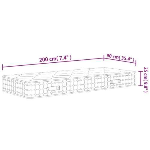 Madrac s džepičastim oprugama srednje čvrst 90 x 200 cm - 90 x 200 cm 1 Cijena