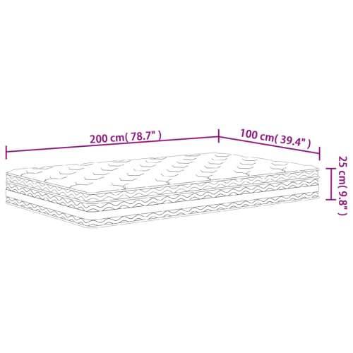 Madrac s džepičastim oprugama srednji 100 x 200 cm - 100 x 200 cm 1 Cijena