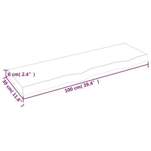 Kupaonska radna ploča tamnosmeđa 100x30x(2-6) cm tretirano drvo Tamno smeđa 100 x 30 x 6 cm Cijena