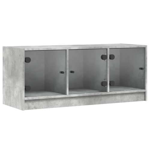 TV ormarić sa staklenim vratima boja betona 102x37x42 cm - Beton siva 1 Cijena