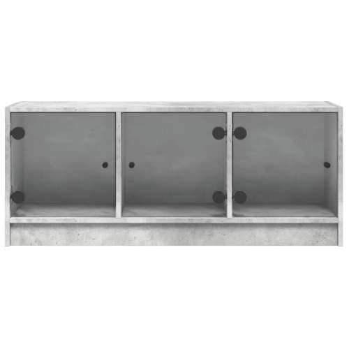 TV ormarić sa staklenim vratima boja betona 102x37x42 cm - Beton siva 1 Cijena