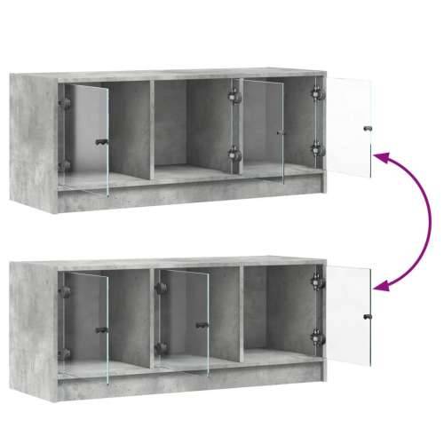 TV ormarić sa staklenim vratima boja betona 102x37x42 cm - Beton siva 1 Cijena