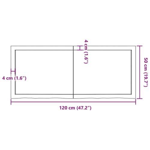 Kupaonska radna ploča 120x50x(2-4) cm netretirano masivno drvo - Prirodna 120 x 50 x 4 cm Cijena