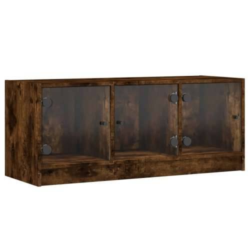 TV ormarić sa staklenim vratima boja hrasta 102x37x42 cm - Dimljeni hrast 1 Cijena