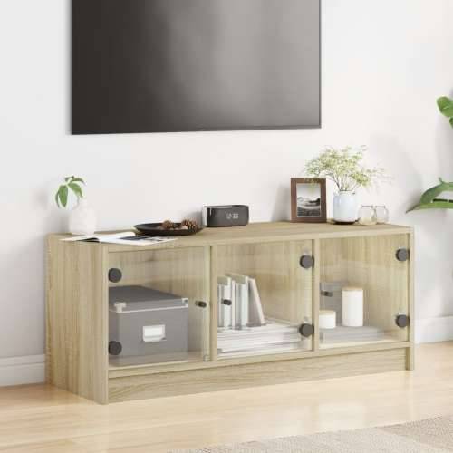 TV ormarić sa staklenim vratima boja hrasta sonome 102x37x42 cm - sonoma hrast 1 Cijena