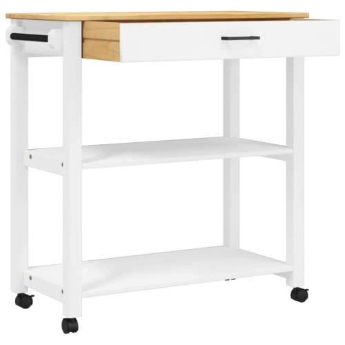 Kuhinjska kolica MONZA 84 x 40 x 90 cm od masivne borovine - Bijela 84 x 40 x 90 cm Cijena