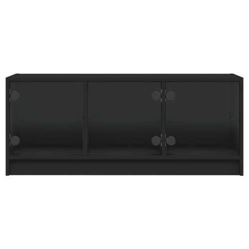 TV ormarić sa staklenim vratima crni 102x37x42 cm Crna 1 Cijena