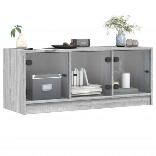 TV ormarić sa staklenim vratima siva boja hrasta 102x37x42 cm - Sivi hrast sonoma 1 Cijena