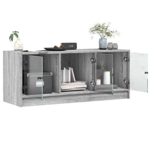 TV ormarić sa staklenim vratima siva boja hrasta 102x37x42 cm - Sivi hrast sonoma 1 Cijena