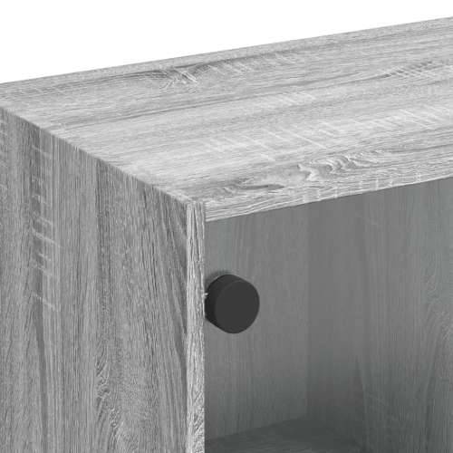 TV ormarić sa staklenim vratima siva boja hrasta 102x37x42 cm - Sivi hrast sonoma 1 Cijena
