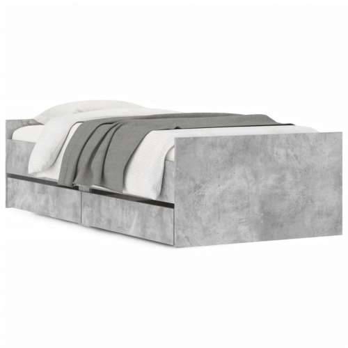 Okvir kreveta s ladicama siva boja betona 90x190 cm - Beton siva 90 x 190 cm Cijena