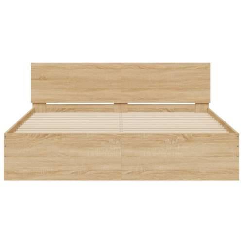 Okvir kreveta s uzglavljem boja hrasta 140 x 190 cm - sonoma hrast 140 x 190 cm Cijena
