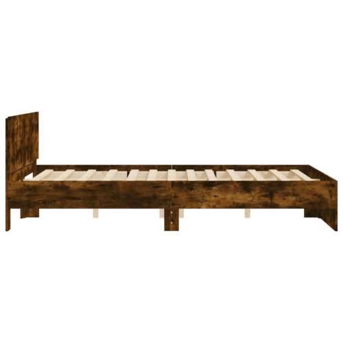 Okvir kreveta s uzglavljem boja hrasta 140x190 cm - Dimljeni hrast 140 x 190 cm Cijena
