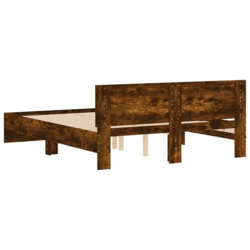 Okvir kreveta s uzglavljem boja hrasta 140x190 cm - Dimljeni hrast 140 x 190 cm Cijena