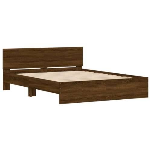 Okvir kreveta s uzglavljem boja hrasta 140x190 cm - Smeđi hrast 140 x 190 cm Cijena