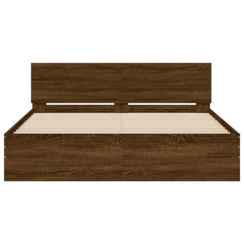 Okvir kreveta s uzglavljem boja hrasta 140x190 cm - Smeđi hrast 140 x 190 cm Cijena