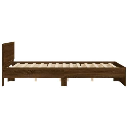 Okvir kreveta s uzglavljem boja hrasta 140x190 cm - Smeđi hrast 140 x 190 cm Cijena