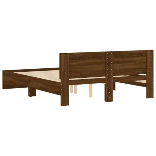 Okvir kreveta s uzglavljem boja hrasta 140x190 cm - Smeđi hrast 140 x 190 cm Cijena