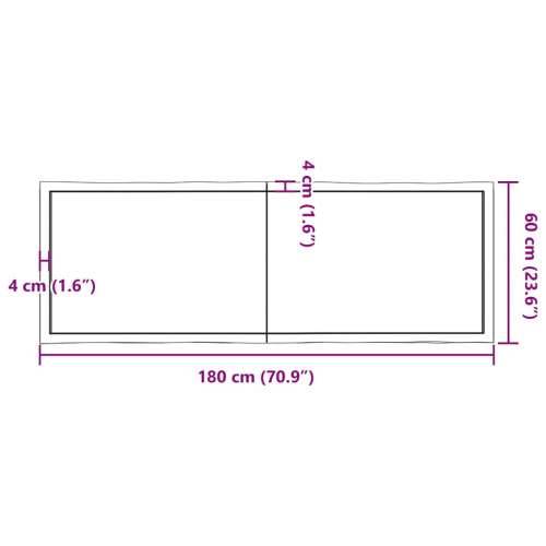 Stolna ploča 180x60x(2-4) cm od masivnog drva sa živim rubom - Prirodna 180 x 60 x 4 cm 1 Cijena