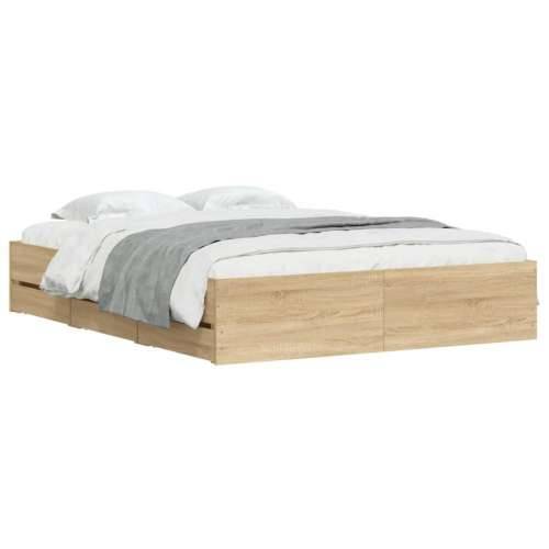 Okvir za krevet s ladicama boja hrasta 140x190 cm drveni - sonoma hrast 140 x 190 cm Cijena