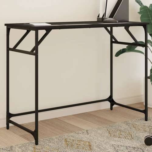 Radni stol crni 100 x 45 x 76 cm konstruirano drvo i čelik - Crna Cijena