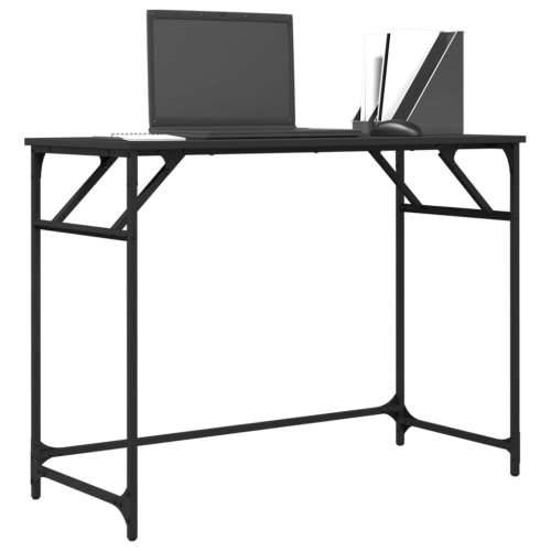 Radni stol crni 100 x 45 x 76 cm konstruirano drvo i čelik - Crna Cijena
