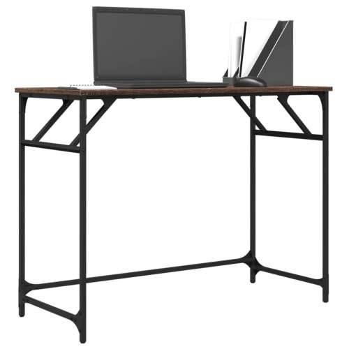 Radni stol boja hrasta 100x45x76 cm konstruirano drvo i čelik - Smeđi hrast Cijena