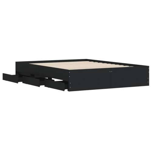 Okvir za krevet s ladicama crni 140x190 cm konstruirano drvo - Crna 140 x 190 cm Cijena
