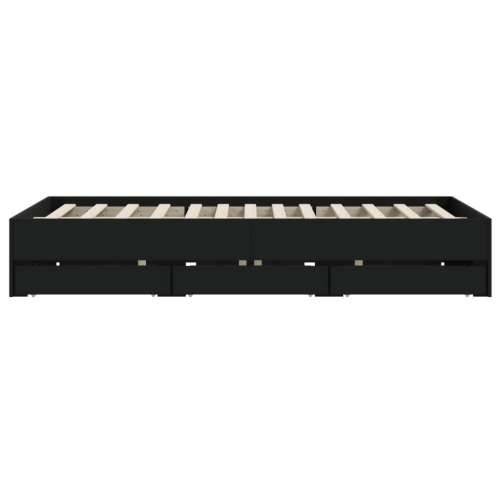 Okvir za krevet s ladicama crni 140x190 cm konstruirano drvo - Crna 140 x 190 cm Cijena