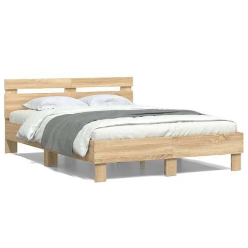 Okvir za krevet s uzglavljem i LED boja hrasta 120x200 cm - sonoma hrast 120 x 200 cm Cijena