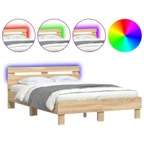 Okvir za krevet s uzglavljem i LED boja hrasta 120x200 cm - sonoma hrast 120 x 200 cm Cijena