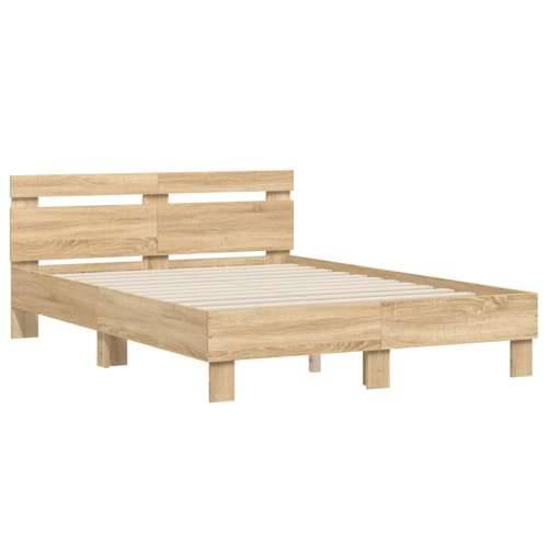 Okvir za krevet s uzglavljem i LED boja hrasta 120x200 cm - sonoma hrast 120 x 200 cm Cijena