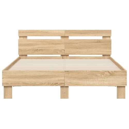 Okvir za krevet s uzglavljem i LED boja hrasta 120x200 cm - sonoma hrast 120 x 200 cm Cijena