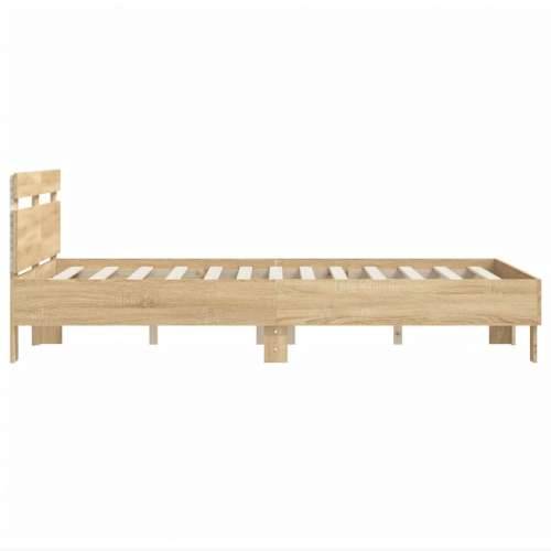 Okvir za krevet s uzglavljem i LED boja hrasta 120x200 cm - sonoma hrast 120 x 200 cm Cijena