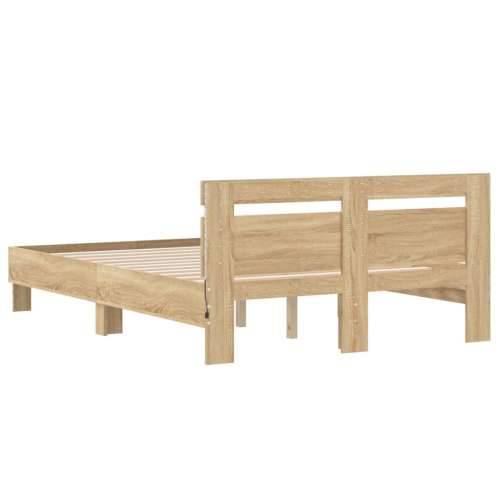 Okvir za krevet s uzglavljem i LED boja hrasta 120x200 cm - sonoma hrast 120 x 200 cm Cijena