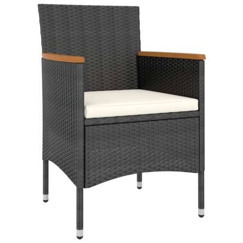 Vrtna garnitura - 5-dijelni vrtni blagovaonski set poliratan i drvo bagrema crni - Smeđa i crna 120 x 120 x 75 cm 5 Cijena
