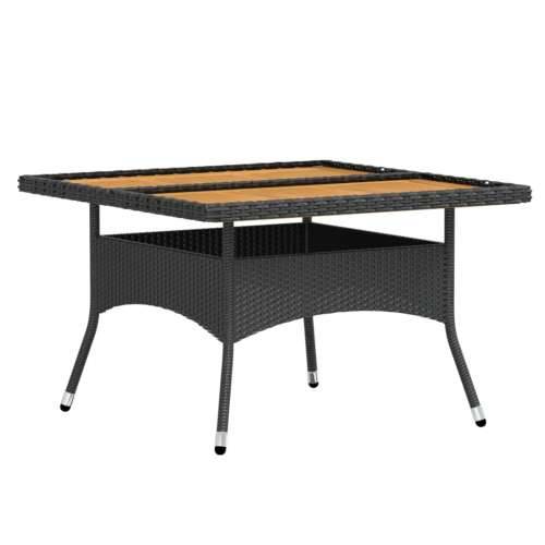 Vrtna garnitura - 5-dijelni vrtni blagovaonski set poliratan i drvo bagrema crni - Smeđa i crna 120 x 120 x 75 cm 5 Cijena